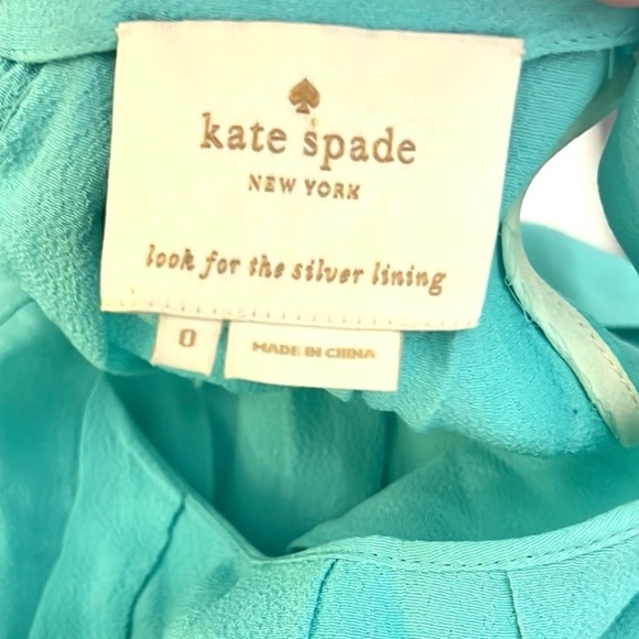 Kate Spade,Coastal Classic Turquoise-Aqua Sleeveless Dress, Tie-Back, EUC,Size 0 - Picture 4 of 11